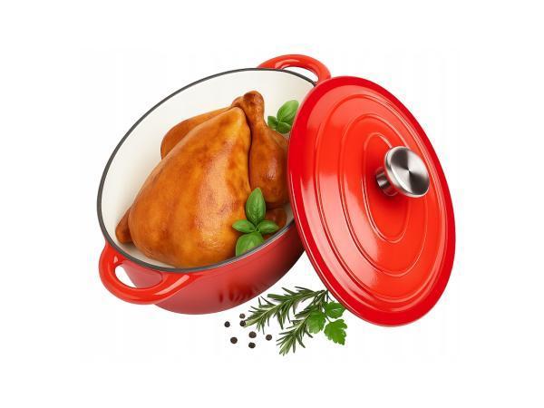 Veiling - Geëmailleerde Gietijzeren Braadpan 6.4 L– Diep, Huis en Inrichting, Keuken | Potten en Pannen