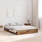 vidaXL Opbergbedframe met lade Oud hout 140 x 200 cm Bewerkt, Huis en Inrichting, Verzenden, Nieuw