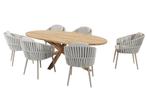 Taste by 4 Seasons Eva dining set latte met teakhouten Prado, Tuin en Terras, Tuinsets en Loungesets, Nieuw