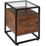 Nachtkastje Dudley 40x43x60,5cm - Industrieel hout donker, r, Maison & Meubles, Tables | Tables d'appoint, Verzenden