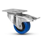 FORTEX Blue Wheel zwenkwiel Ø80mm met dubbele rem WLL 150kg, Verzenden