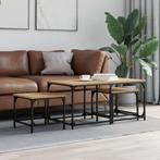 vidaXL 3-delige Tafeltjesset bewerkt hout sonoma, Verzenden, Nieuw