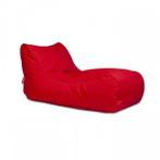 Luxe relax poef - rood - wasbare polyester hoes