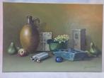 Jef van de Gehuchte (1946) - Stilleven met fruit, drinkbus,