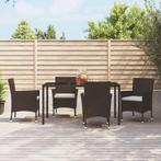 vidaXL Tuinstoelen met kussens 4 st bruin poly rattan, Verzenden, Nieuw