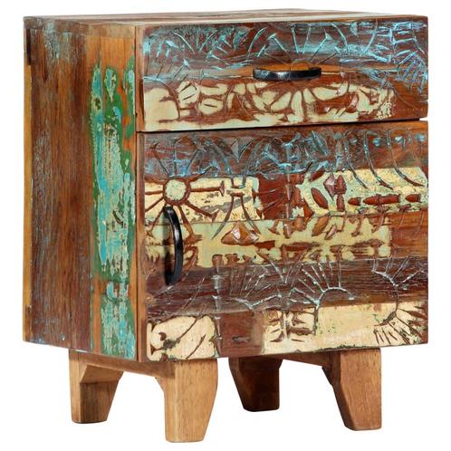 vidaXL Nachtkastje handgesneden 40x30x50 cm massief, Huis en Inrichting, Slaapkamer | Nachtkastjes, Nieuw, Verzenden