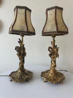 Tafellamp (2) - Verguld brons - Prachtig -met Putti, Antiquités & Art