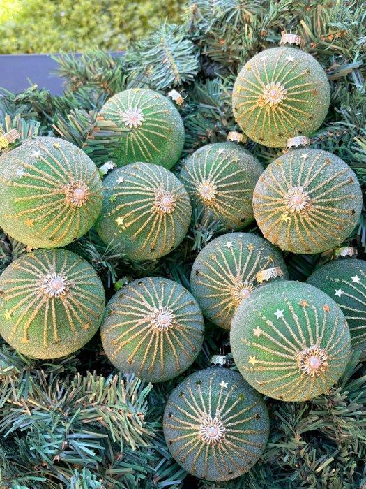 Esse Italia:groene matte kestbal met gouden glitter en klein, Diversen, Kerst