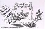 Pentekening Amerika - Goed Surge plan (lijst optie), Antiek en Kunst, Verzenden