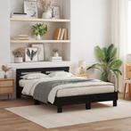 vidaXL Zwart Eiken Bedframe Zwart eiken Massief eikenhout, Verzenden, Nieuw
