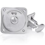 WC slot draaiknop vrij-bezet mat nikkel - retro jaren 30..., Ophalen of Verzenden, Slot