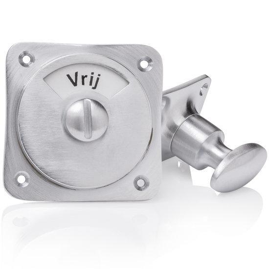 WC slot draaiknop vrij-bezet mat nikkel - retro jaren 30..., Bricolage & Construction, Serrurerie de bâtiment & Dispositif de fermeture