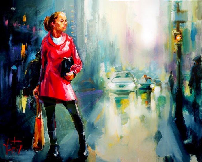 Jurij Frey - Shopping, Paris (Collection 2025), Antiek en Kunst, Kunst | Schilderijen | Modern