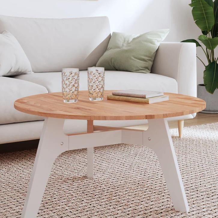 vidaXL Tafelblad rond Ø80x1,5 cm massief beukenhout, Huis en Inrichting, Tafelonderdelen, Nieuw, Verzenden