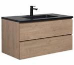 Badkamermeubel Set Angela 100cm Kastanje Eiken Badmeubel, Verzenden