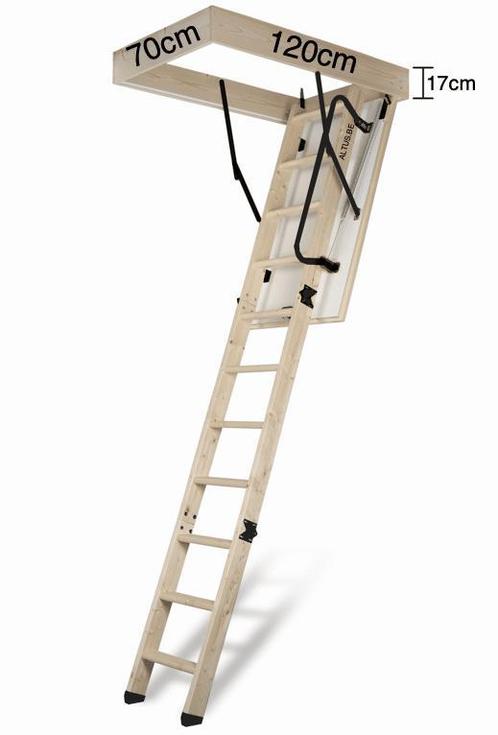 Altrex zoldertrap Woodytrex De Luxe 120x70x17cm, Doe-het-zelf en Bouw, Ladders en Trappen, 2 tot 4 meter, Opvouwbaar of Inschuifbaar