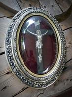 Religieus kader met gekromd glas - Kruis - 40 cm - Antiek -, Antiek en Kunst