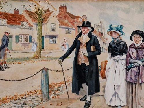 Henry Matthew Brock (1875-1960) - taking a stroll, Antiquités & Art, Art | Peinture | Classique