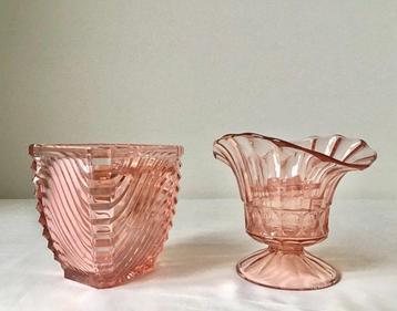 Pique-Fleurs in helder Rosaline glas - Vase (2) - Persglas