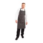 Whites halterschort zwart-wit gestreept | 970(l)x710(b)cm, Verzenden, Nieuw in verpakking