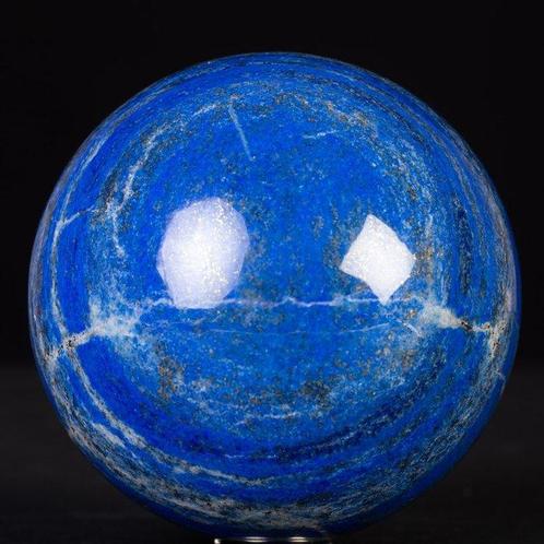 Geweldige Lapislazuli Bol - Blauwe Lazuriet - Witte Calciet, Verzamelen, Mineralen en Fossielen
