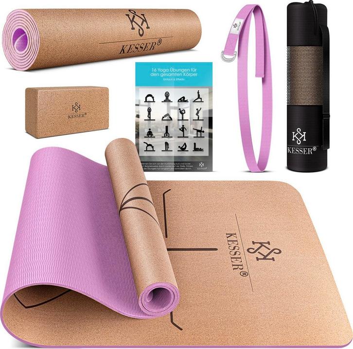 KESSER® Yogamat Kork 183x62cm Turnmat Gymnastiekmat Fitnessm, Huis en Inrichting, Overige Huis en Inrichting, Verzenden