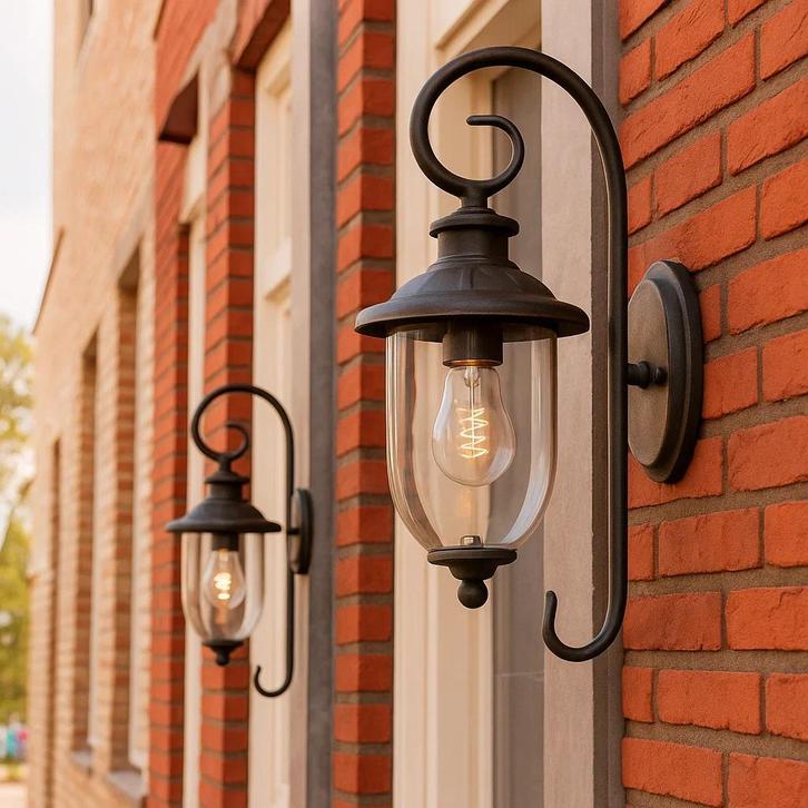 Stal- & Boerderijlampen Set van 2 Elzas Muurlamp Rustiek Bru, Tuin en Terras, Buitenverlichting, Verzenden