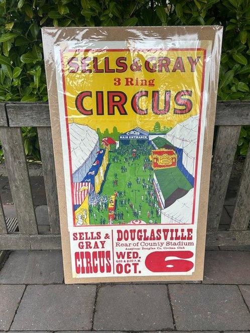 Sells & Gray - Circus Poster Sells & Gray, Antiek en Kunst, Kunst | Tekeningen en Fotografie