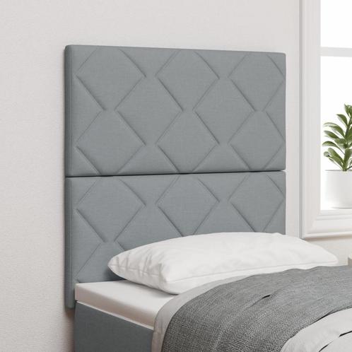 vidaXL LED Hoofdbord met Diamantpatroon in Lichtgrijs - 80, Huis en Inrichting, Slaapkamer | Bedden, Nieuw, Verzenden