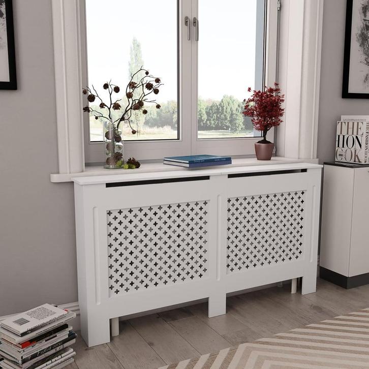 vidaXL Radiatorombouw 152x19x81,5 cm MDF wit, Doe-het-zelf en Bouw, Verwarming en Radiatoren, Nieuw, Verzenden