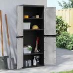 vidaXL Tuinkast 65x37x165 cm polypropeen grijs en zwart, Verzenden, Nieuw
