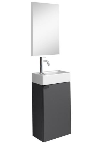 Toiletmeubel Apollo 40 x 22 cm Antraciet met Spiegel, Verzenden