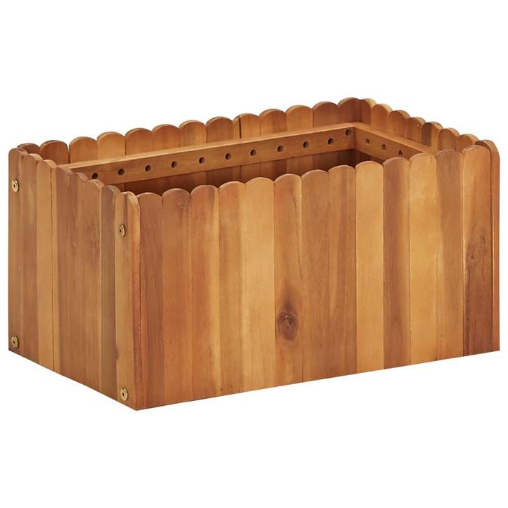 vidaXL Plantenbak verhoogd 50x30x25 cm massief acaciahout, Tuin en Terras, Bloempotten, Nieuw, Verzenden