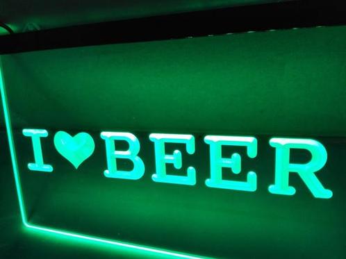I love beer bier neon bord lamp verlichting reclame lichtbak, Maison & Meubles, Lampes | Autre, Envoi