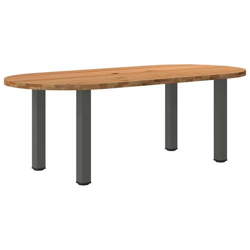 vidaXL Eettafel 220x100x74 cm ovaal massief eikenhout, Huis en Inrichting, Tafels | Eettafels, Nieuw, Verzenden