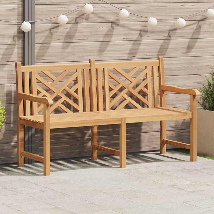 vidaXL Tuinbank Bruin 150 x 60 x 90 cm Massief teakhout, Tuin en Terras, Tuinsets en Loungesets, Nieuw, Verzenden