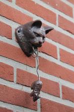heurtoir de porte inhabituel dun chat avec souris heurtoir, Antiquités & Art