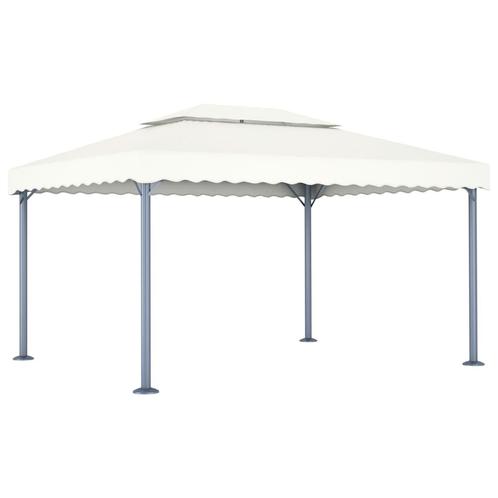 vidaXL Prieel 400x300 cm aluminium crème, Tuin en Terras, Partytenten, Nieuw, Verzenden