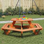 vidaXL Picknicktafel voor 6 kinderen met banken zeshoekig, Tuin en Terras, Tuintafels, Verzenden, Nieuw