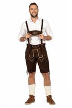 Donkerbruine Lederhose Heren Kort, Verzenden, Nieuw