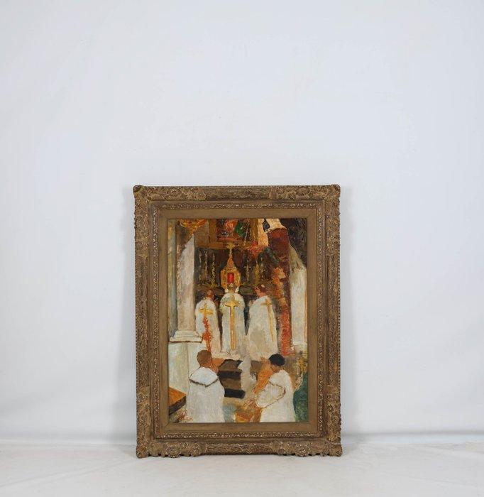 Piet van den Bergh (1865-1950) - Grand messe des morts, Antiek en Kunst, Kunst | Schilderijen | Klassiek