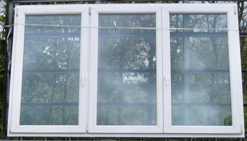 pvc raam , chassis , venster, kozijn 240 x 146 wit, Doe-het-zelf en Bouw, Raamkozijnen en Schuifdeuren, Inclusief glas, Gebruikt