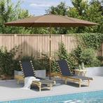 Parasol 350cm Taupe | OP = OP | UV-beschermend, Verzenden, Nieuw, 3 tot 4 meter, Stokparasol