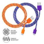 USB-C Oplaadkabel 3 Meter Gevlochten Nylon - Tangle, Verzenden, Nieuw