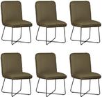 Set van 6 Olijfgroene leren industriële design, Nieuw, Vijf, Zes of meer stoelen, Modern, Leer