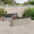 vidaXL Tuinbank Set 9 pcs Lichtgrijs 100 x 55 x 73 cm Poly, Verzenden, Nieuw