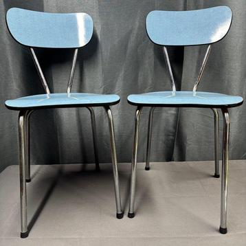 Chaise - Bois, Chrome - Deux chaises de cuisine en formica beschikbaar voor biedingen