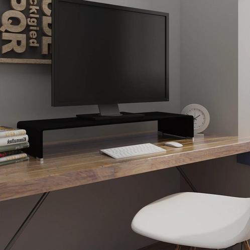 vidaXL Tv-meubel/monitorverhoger zwart 90x30x13 cm glas, Huis en Inrichting, Kasten |Televisiemeubels, Nieuw, Verzenden