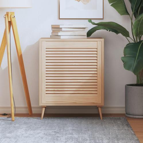 vidaXL Kastdeur met lamellen 61,5x59,4 cm massief grenenhout, Doe-het-zelf en Bouw, Hang- en Sluitwerk, Nieuw, Verzenden
