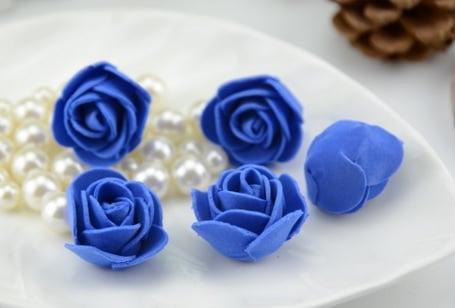 Foamroos, foamrozen los 30mm +/-50 stuks. koningsblauw, Huis en Inrichting, Woonaccessoires | Kunstplanten en Kunstbloemen, Nieuw